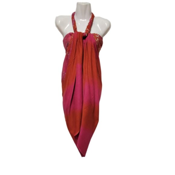 Cover Up Handpainted Cotton Batik Coverups Strapless Dress Wrapskirt Home Accent - Picture 7 of 11